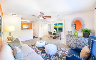 Living Room at MAA Los Rios luxury apartment homes in Plano, TX