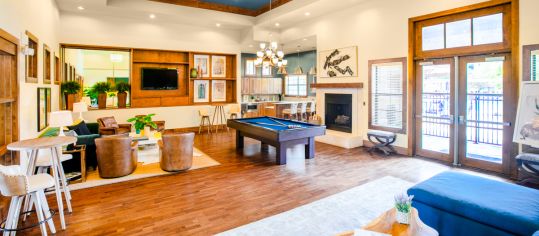 Clubhouse Billiards at MAA Lowes Farm luxury apartment homes in Mansfield, TX