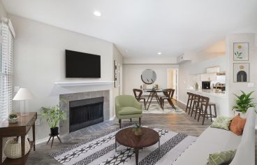 Model living room at MAA McKinney in Dallas, TX