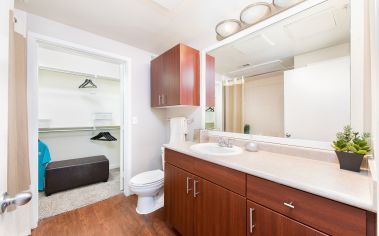 Bathroom at MAA Medical District luxury apartment homes in Dallas, TX