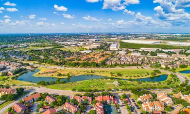 Aerial view at MAA Remington Hills luxury apartment homes in Irving, TX