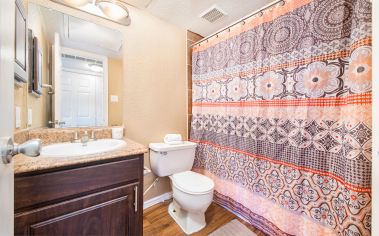 Bathroom at MAA Remington Hills luxury apartment homes in Irving, TX