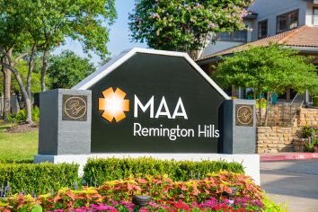 Sign at MAA Remington Hills luxury apartment homes in Irving, TX