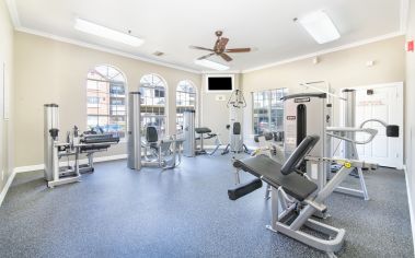 Fitness center at MAA Shoal Creek  luxury apartment homes in Dallas, TX