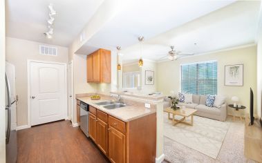 Kitchen and Living Room at MAA Starwood in Dallas, TX