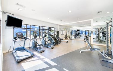 Fitness center at MAA Times Square at Craig Ranch luxury apartment homes in Dallas, TX