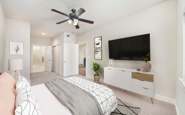 Two bedroom model unit at MAA time Square in Dallas, TX