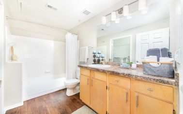 Bathroom at MAA Uptown Village luxury apartment homes in Dallas, TX