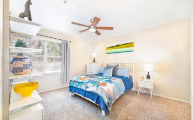 Bedroom at MAA Uptown Village luxury apartment homes in Dallas, TX