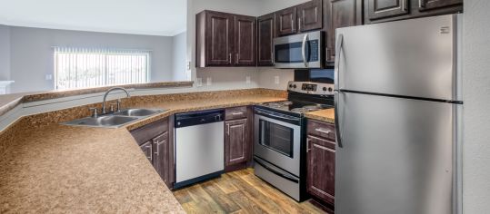 Kitchen at MAA Valley Ranch luxury apartment homes in Dallas, TX