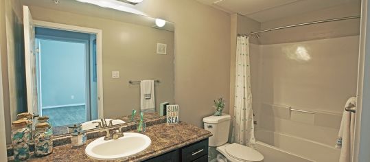 Bathroom at MAA Cypresswood luxury apartment homes in Houston, TX