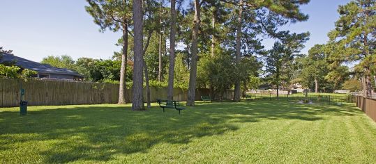 Dog park at MAA Cypresswood luxury apartment homes in Houston, TX