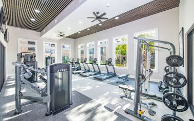 Fitness center at MAA Grand Cypress luxury apartment homes in Houston, TX