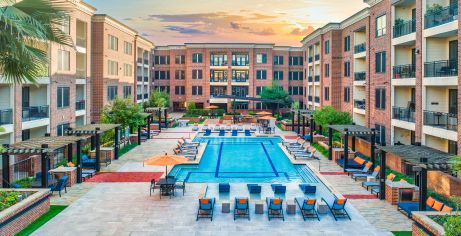 Pool Dusk MAA Greater Heights Houston Texas Apartments