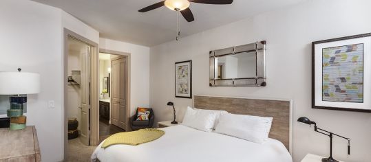Bedroom at MAA Greater Heights luxury apartment homes in Houston, TX