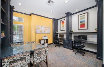 Business center at MAA Greenwood Forest luxury apartment homes in Houston, TX