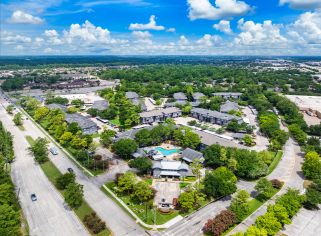 Aerial at MAA Legacy Pines luxury apartment homes in Houston, TX