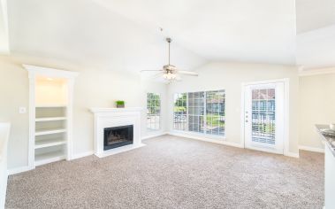 Living room at MAA Ranchstone luxury apartment homes in Houston, TX