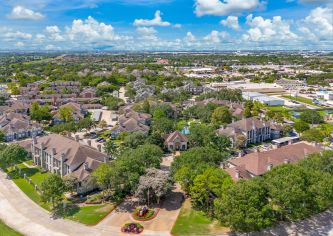 Property aerial at MAA Ranchstone luxury apartment homes in Houston, TX