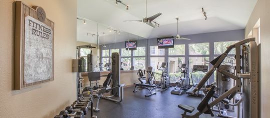 Fitness center at MAA Ranchstone luxury apartment homes in Houston, TX