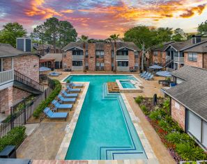 Pool area at MAA Valleywood in Houston, TX