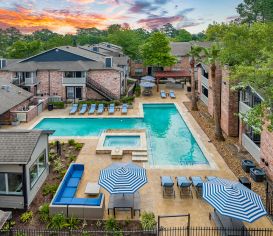 Pool area at MAA Valleywood in Houston, TX