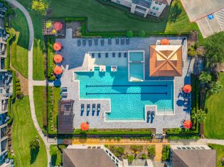 Pool aerial at MAA Vintage Park luxury apartment homes in Houston, TX