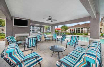 Pool lounge at MAA Vintage Park luxury apartment homes in Houston, TX