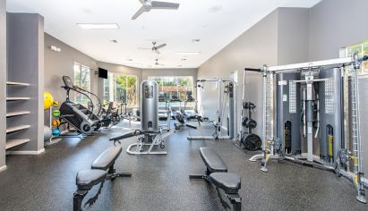 Fitness center at MAA Woodwind luxury apartment homes in Houston, TX