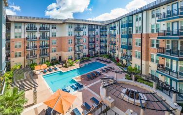 Aerial Pool View at Post 510 in Houston, TX