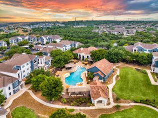 Aerial Pool 2 at MAA Alamo Ranch in San Antonio, TX