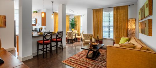 Living room at MAA Westover Hills luxury apartment homes in San Antonio, TX