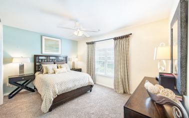 Bedroom at MAA Seasons luxury apartment homes in Fredericksburg, VA