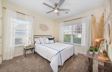 Bedroom at Station Square at Cosners Corner luxury apartment homes in Fredericksburg, VA