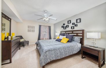 Bedroom at Township at Hampton Woods luxury apartment homes in Hampton, VA