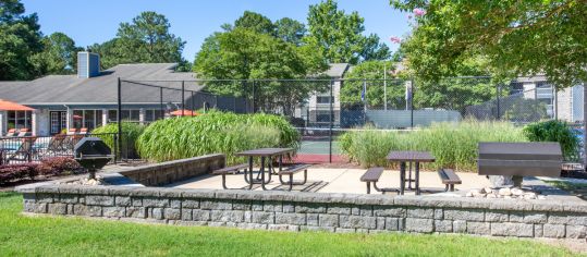 Grilling Area at Township at Hampton Woods luxury apartment homes in Hampton, VA