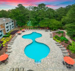 Aerial Pool Area  at Ashley Park in Richmond, VA