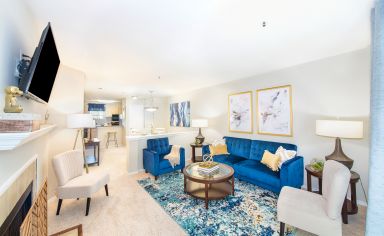 Living room at Colonial Village at Waterford luxury apartment homes in Richmond, VA