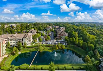 Lake aerial at MAA West Creek luxury apartment homes in Richmond, VA