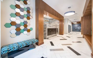 Lobby entrance at MAA National Landing luxury apartment homes in Washington, DC