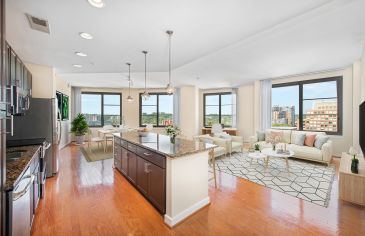 Kitchen and dining room at Post Carlyle Square in Washington, DC