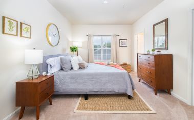 Bedroom at Post Corners luxury apartment homes in Centreville, VA near Washington, DC