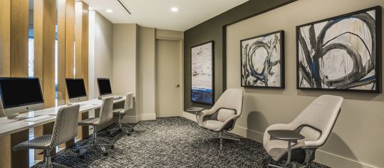 Business center at Post Massachusetts Avenue luxury apartment homes in Washington, DC