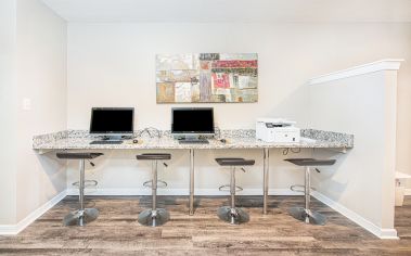 Computer lounge at Post Tyson's Corner luxury apartment homes in McLean, VA Near Washington DC