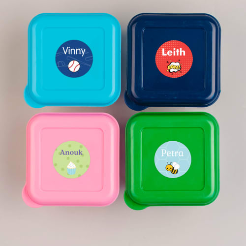Labels for lunch containers
