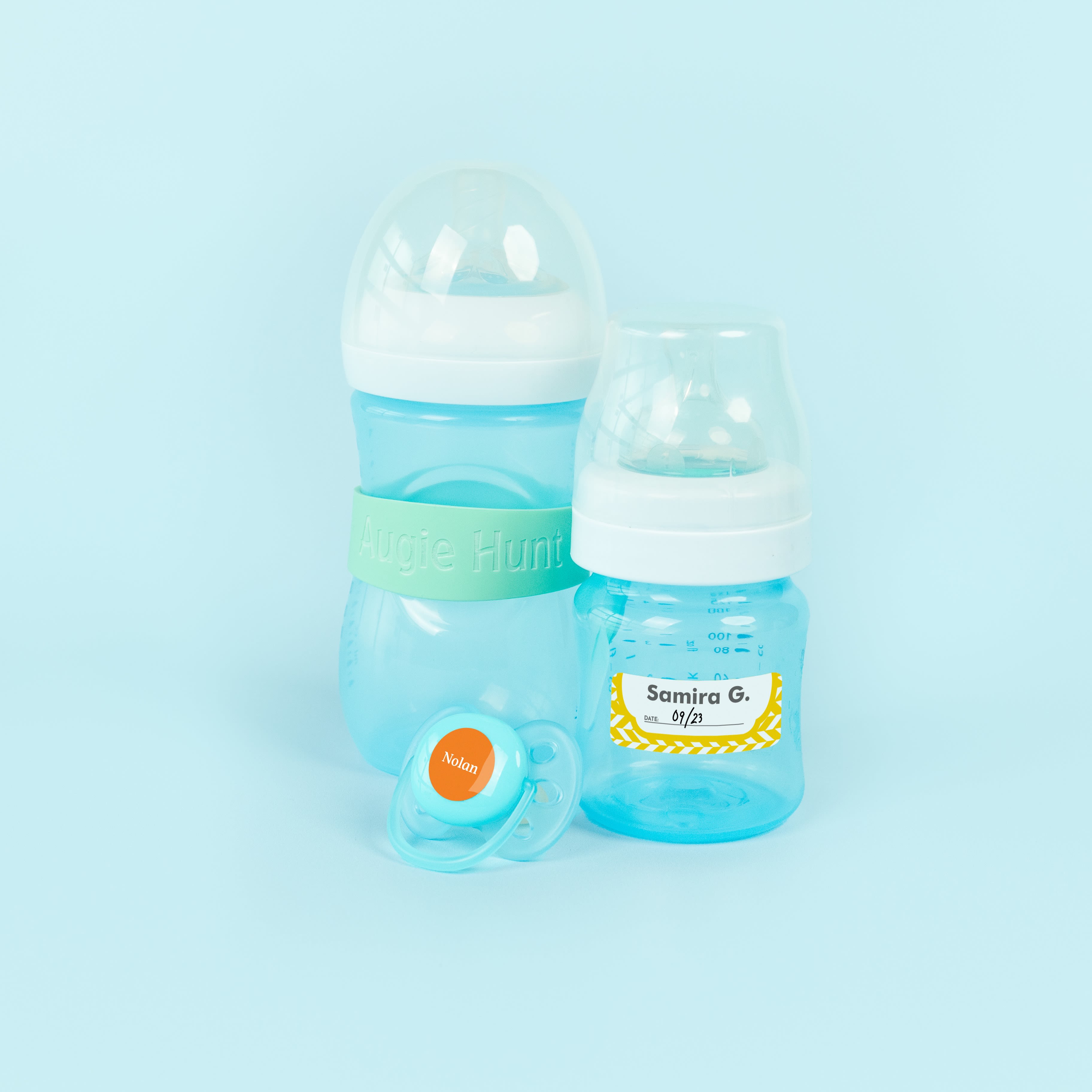 Daycare Baby Bottle Labels, 6 Pack (Blue/Green/Orange)