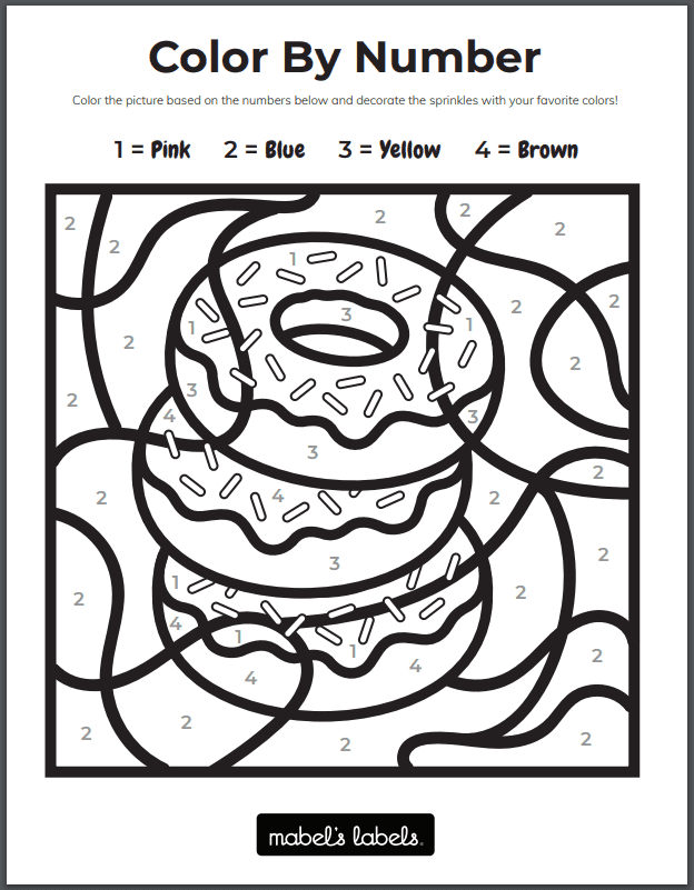 Color By Number Printable from Mabel's Labels