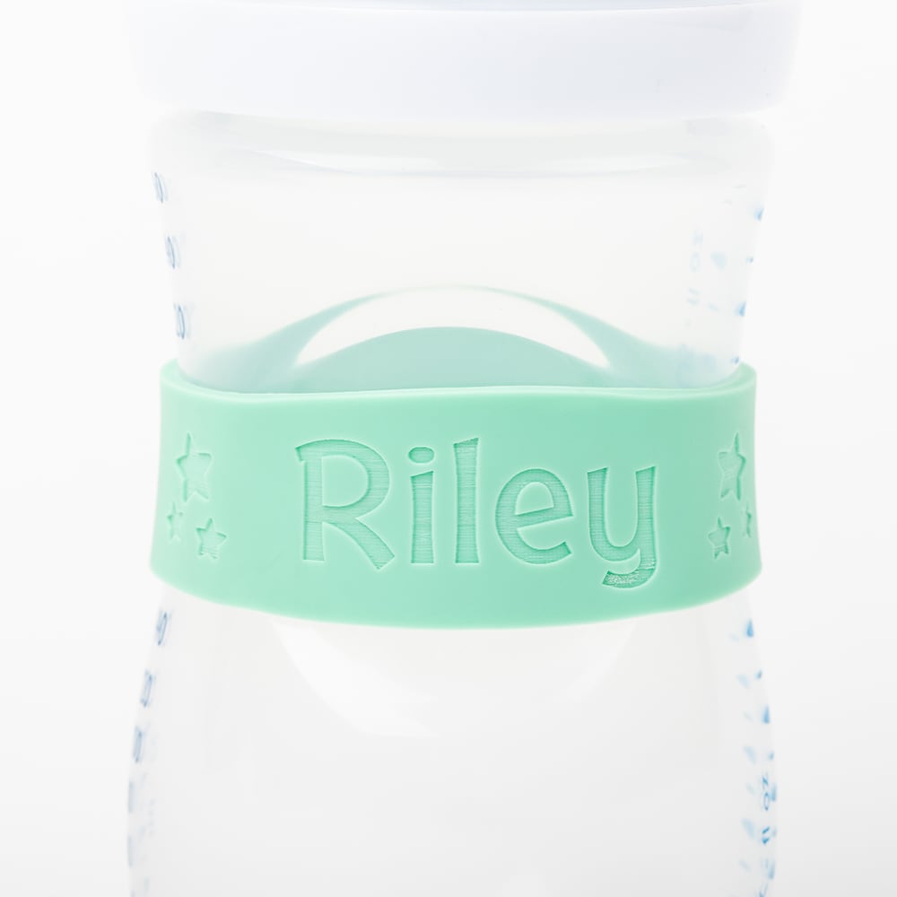 Personalized Water Bottle Name Bands Custom Baby Bottle Labels for Daycare  School Resilient Silicone Engraved Colorfast Reusable Labels