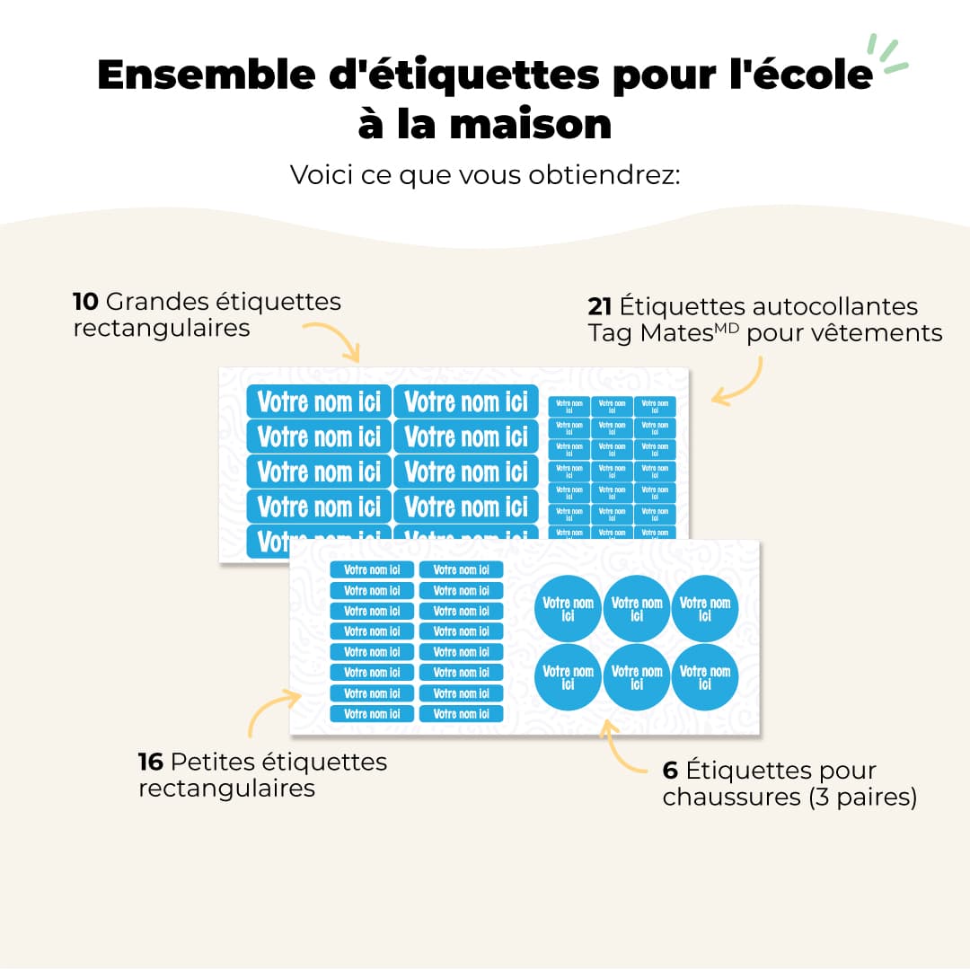 Ensemble d'étiquettes pour l'école à la maison Galerie 1