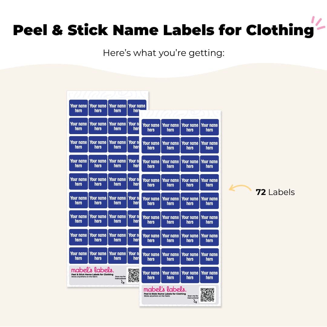Peel & Stick Name Labels for Clothing Gallery 1